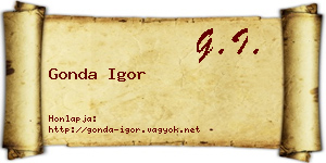 Gonda Igor névjegykártya
